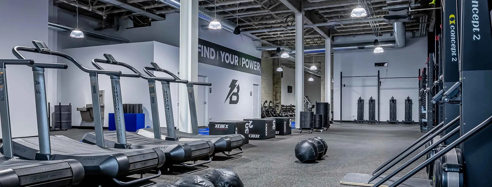 The inside of Bolt Fitness Chicago's gym